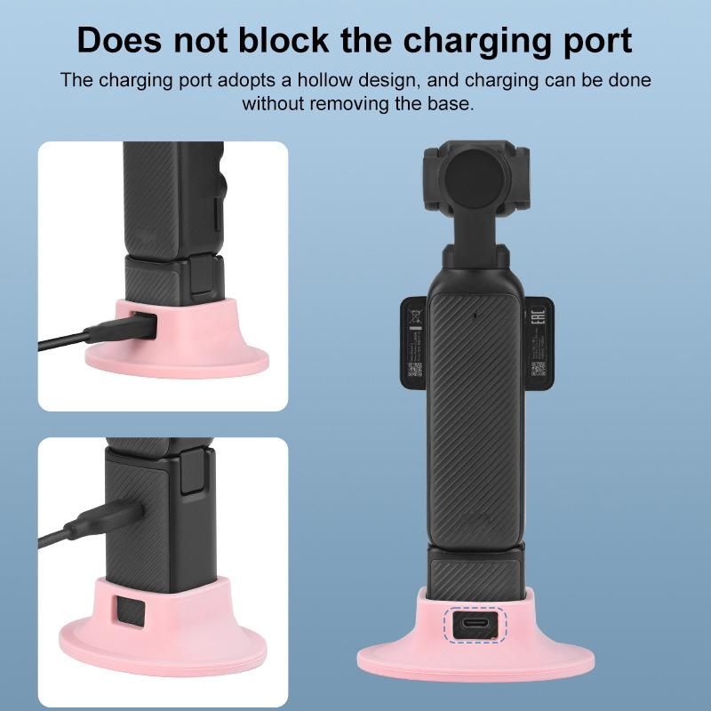For DJI OSMO Pocket 3 BRDRC Silicone Desktop Base Bracket(Pink)