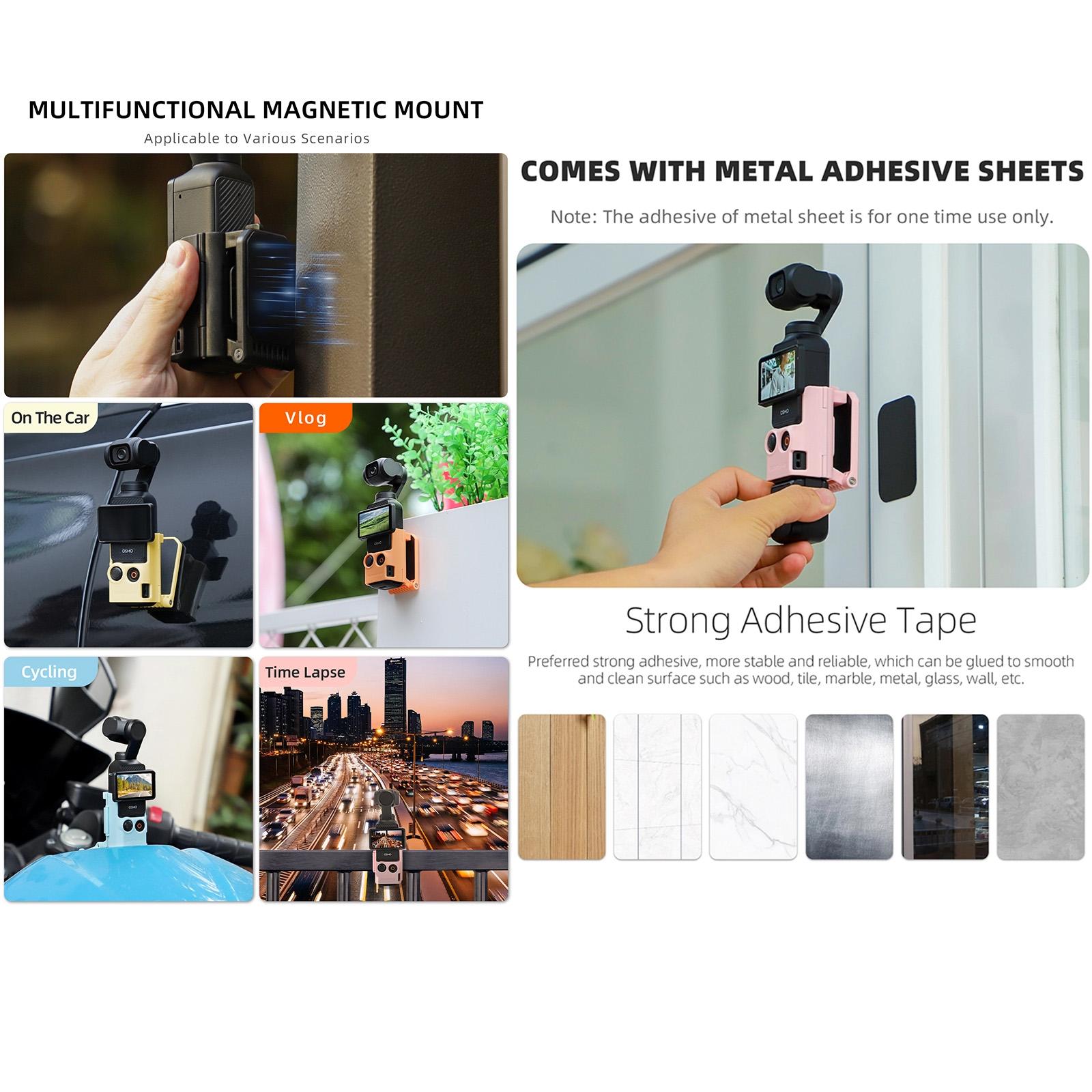 For DJI OSMO Pocket 3 Sunnylife Multifunctional Magnetic Mount Tabletop Base Bracket(Yellow)