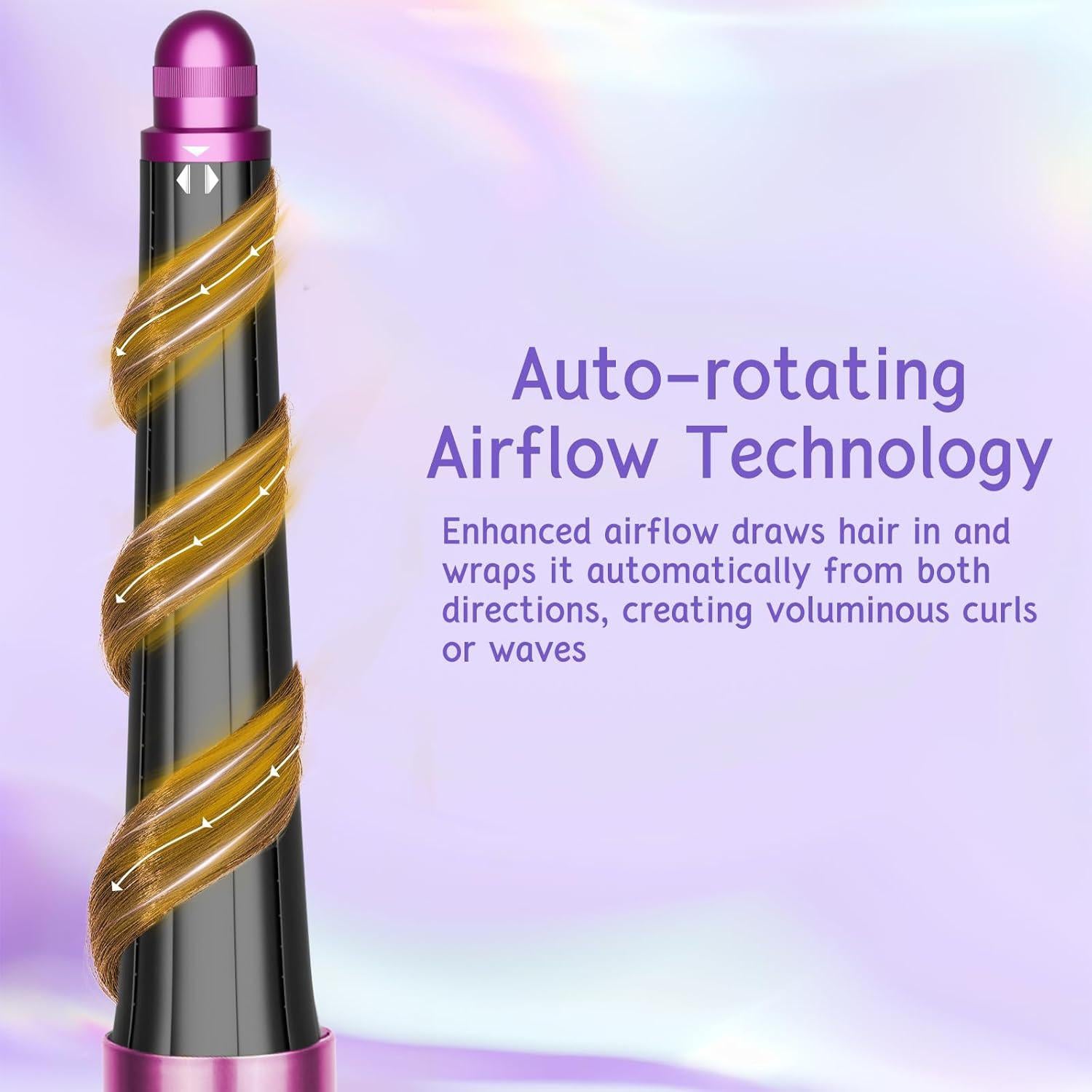 Long Conical Curling Iron Accessories For Dyson Airwrap HS01/ HS05 / HS08(Rose Red)