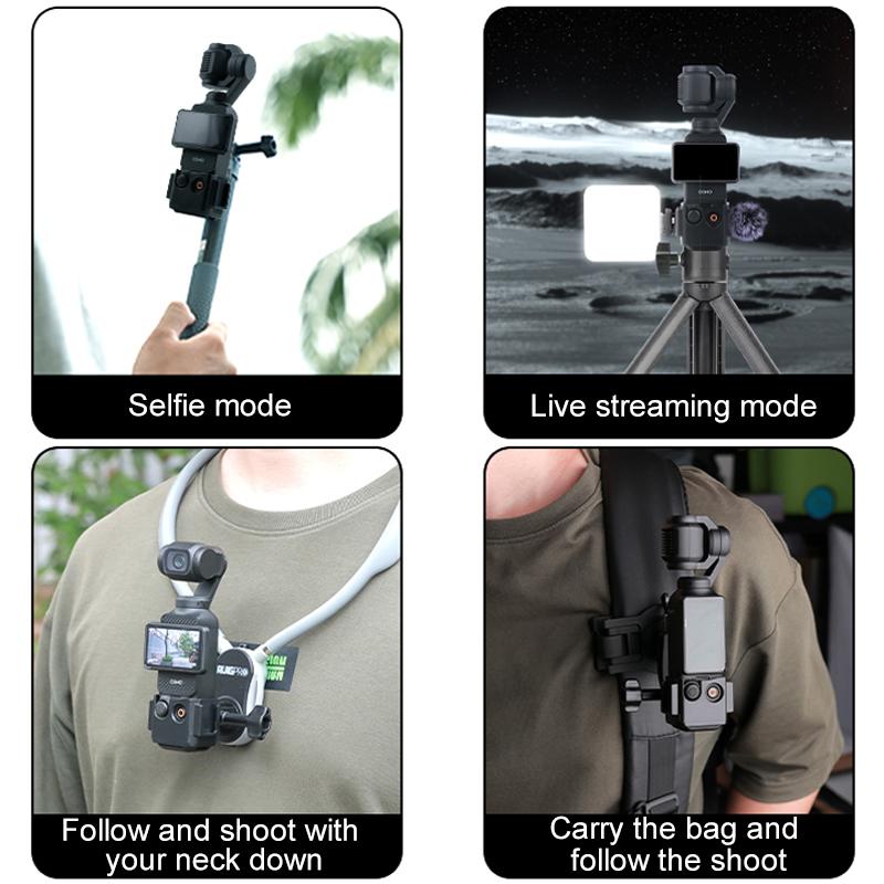 For DJI Osmo Pocket 3 Adapter Expansion Bracket Frame with Head Strap