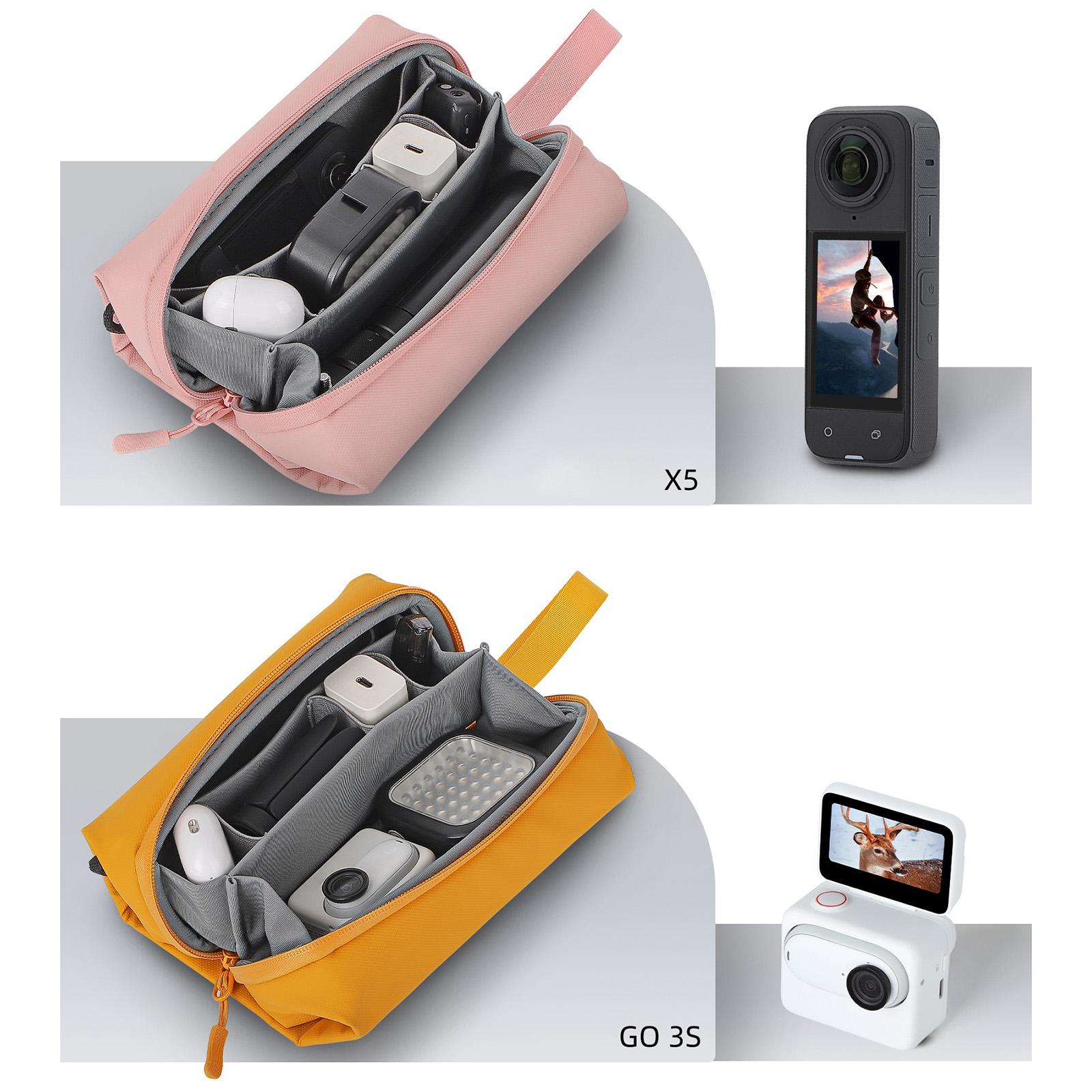 For DJI OSMO Pocket 3 Sunnylife Carrying Handbag Storage Shoulder Bag Combo Bags Mini Travel Daily Pouch(Pink)