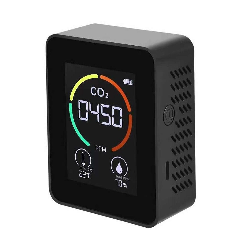 XY-T01 3 in 1 Temperature Humidity and CO2 Display Air Quality Detector, Infrared Sensor(Black)