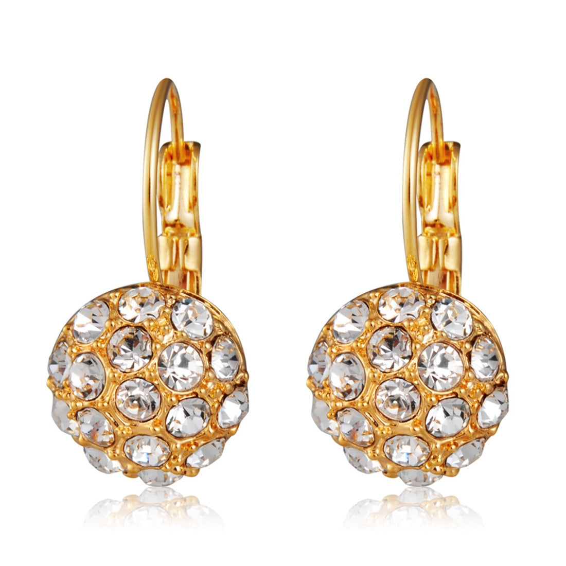 1 Pair Elegant Diamond Fashion Female Earrings(Gold)