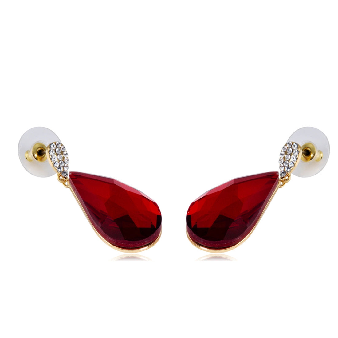 1 Pair Elegant Female Fashion Crystal Earrings(Gold)