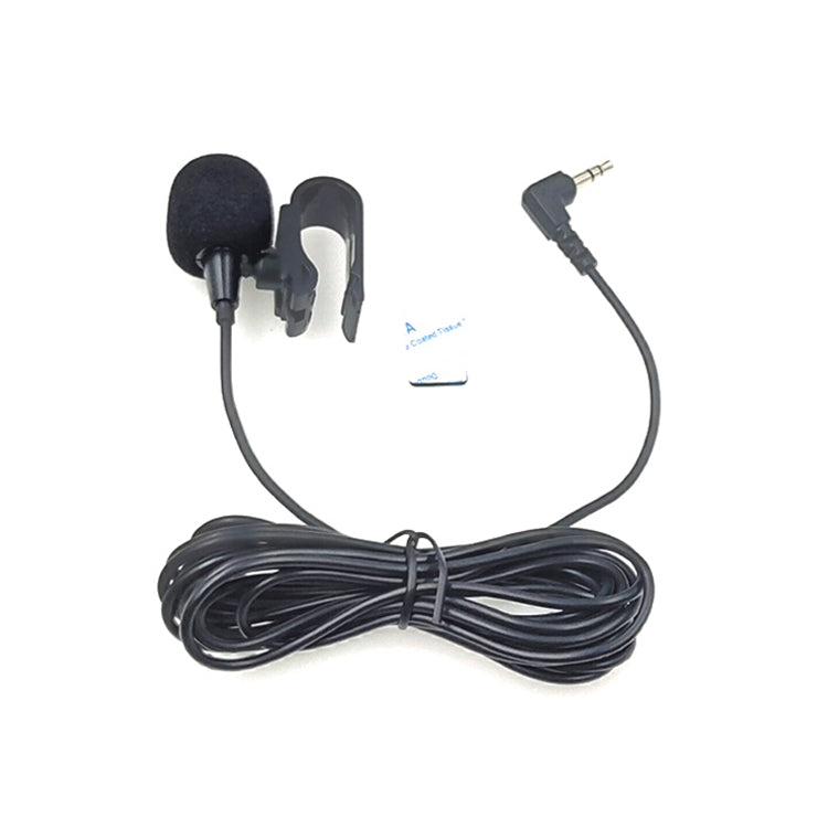 ZJ025MR Stick-on Clip-on Lavalier Stereo Microphone for Car GPS / Bluetooth Enabled Audio DVD External Mic, Cable Length: 3m, 90 Degree Elbow 3.5mm Jack