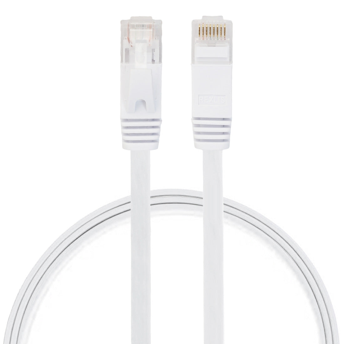 0.5m CAT6 Ultra-thin Flat Ethernet Network LAN Cable, Patch Lead RJ45 (White)