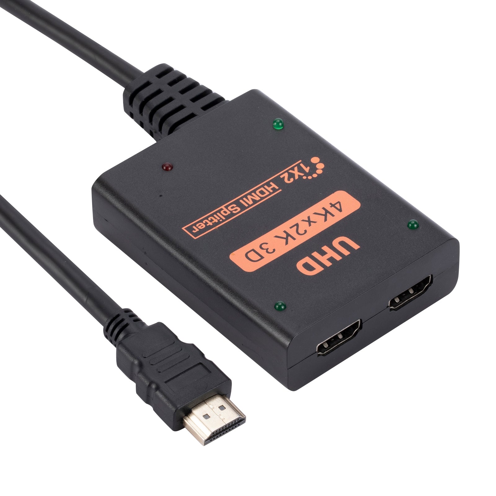 1 into 2 out HDMI 4K HD Video Splitter, with Cable