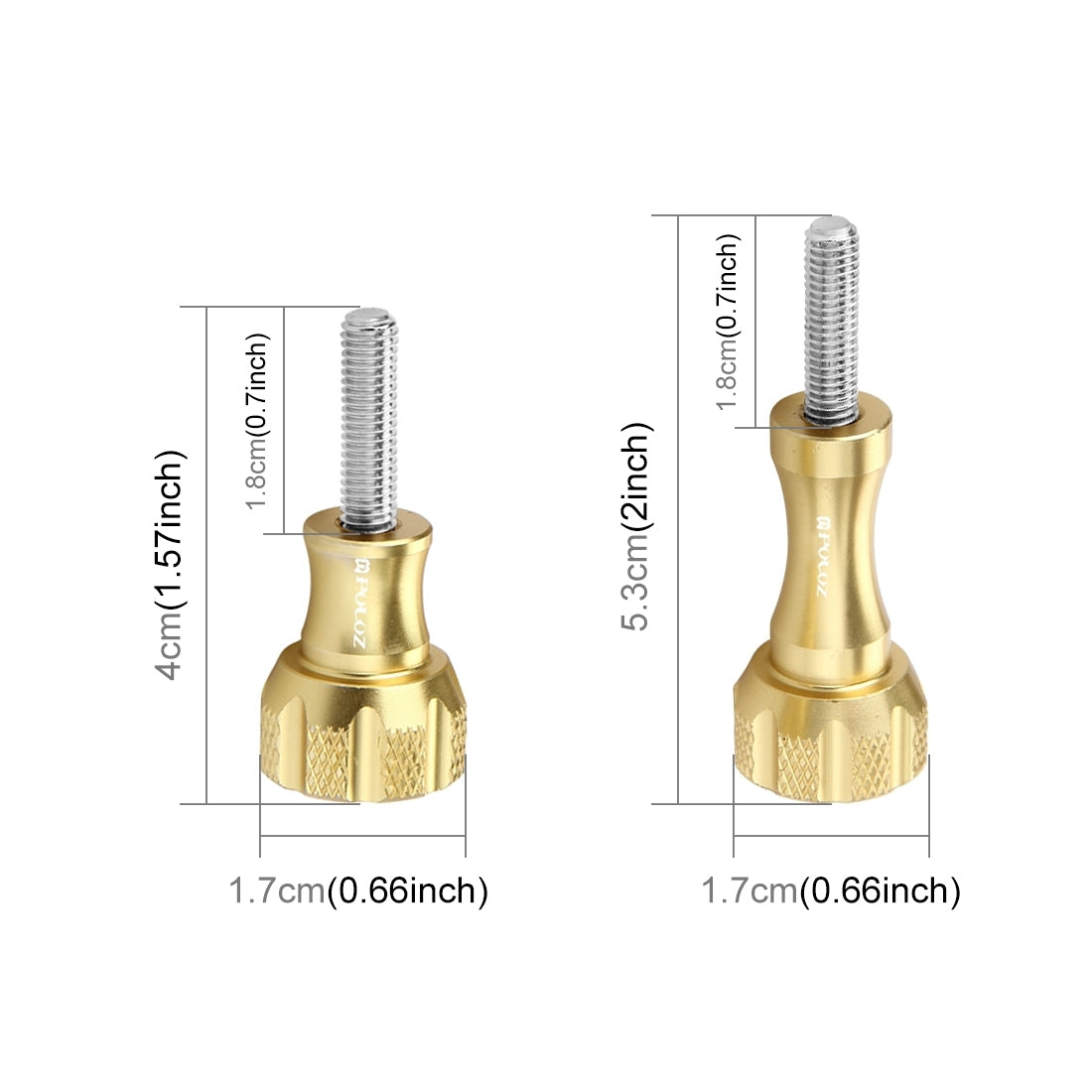 PULUZ CNC Aluminum Thumb Knob Stainless Bolt Nut Screw Set for GoPro Hero12 Black / Hero11 /10 /9 /8 /7 /6 /5, Insta360 Ace / Ace Pro, DJI Osmo Action 4 and Other Action Cameras(Gold)