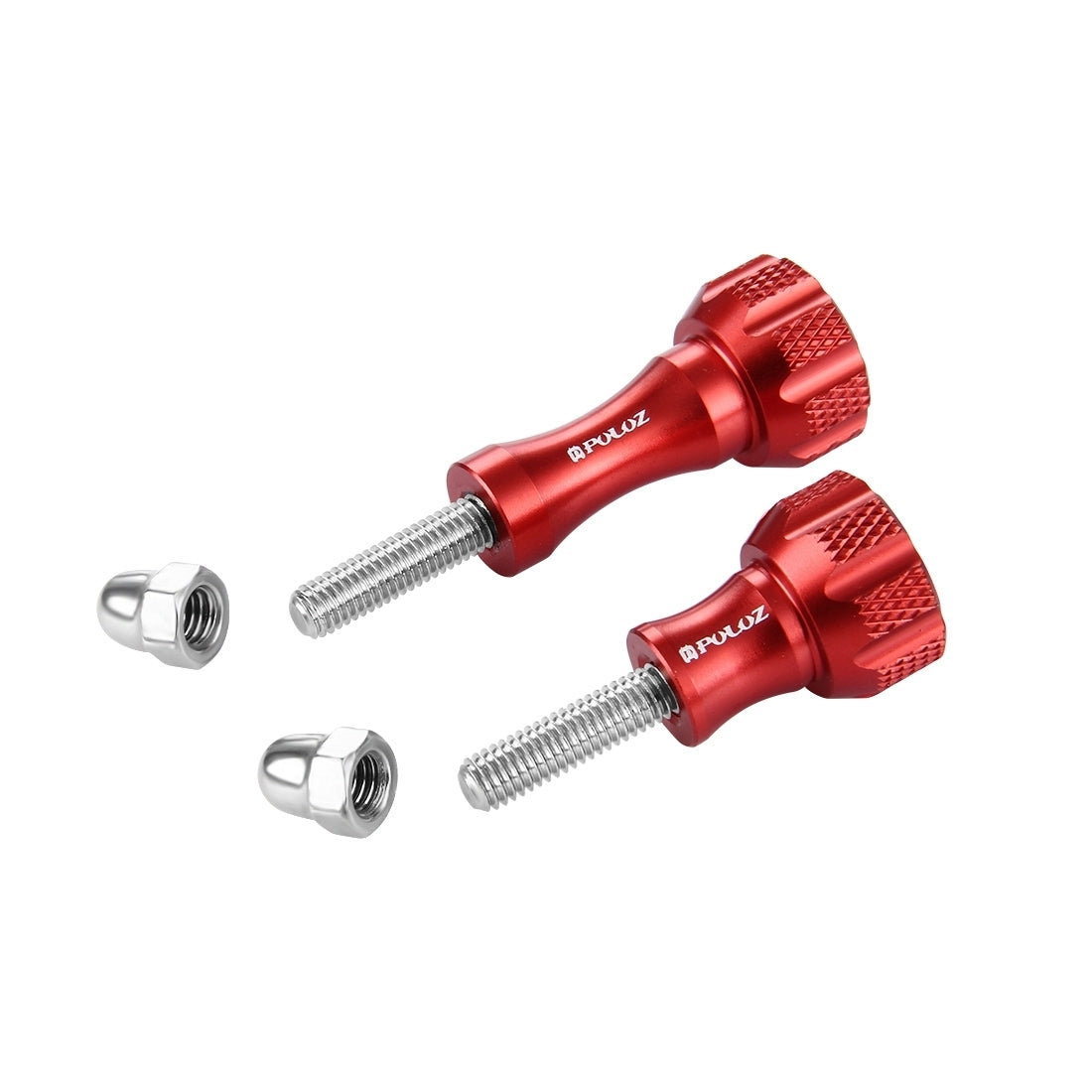 PULUZ CNC Aluminum Thumb Knob Stainless Bolt Nut Screw Set for GoPro Hero12 Black / Hero11 /10 /9 /8 /7 /6 /5, Insta360 Ace / Ace Pro, DJI Osmo Action 4 and Other Action Cameras(Red)
