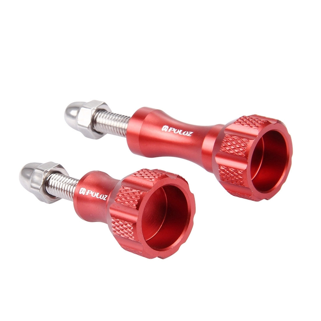 PULUZ CNC Aluminum Thumb Knob Stainless Bolt Nut Screw Set for GoPro Hero12 Black / Hero11 /10 /9 /8 /7 /6 /5, Insta360 Ace / Ace Pro, DJI Osmo Action 4 and Other Action Cameras(Red)