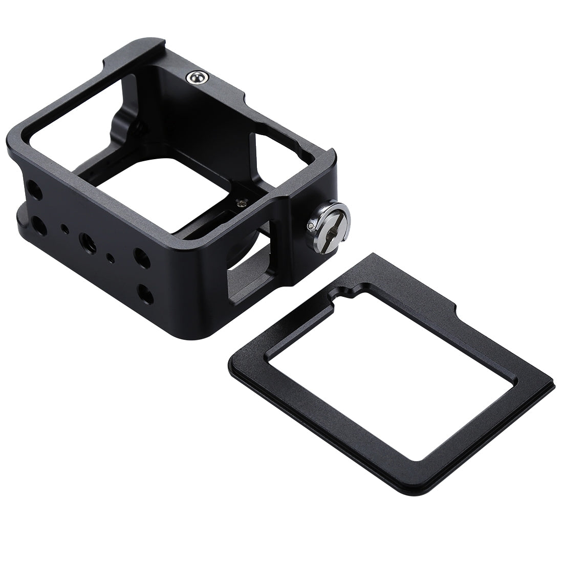 [US Warehouse] PULUZ Housing Shell CNC Aluminum Alloy Protective Cage with Insurance Frame & 52mm UV Lens for GoPro HERO(2018) /7 Black /6 /5(Black)
