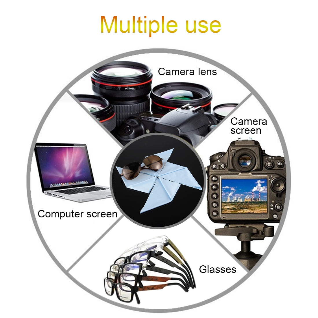10 PCS PULUZ Soft Cleaning ClothGoPro, Insta360, DJI and Other Action Cameras LCD Screen, Tablet PC / Mobile Phone Screen, TV Screen, Glasses, Mirror, Monitor, Camera Lens