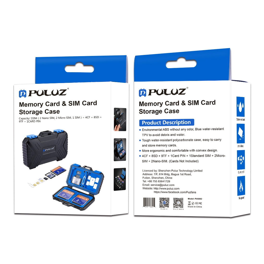 [US Warehouse] PULUZ 27 in 1 Memory Card Case for 4CF + 8SD + 9TF + 1Card PIN + 1Standard SIM + 2Micro-SIM + 2Nano-SIM