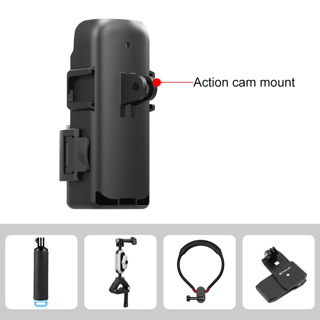 For DJI OSMO Pocket 3 PULUZ Protection Frame Expansion Adapter Bracket (Black)