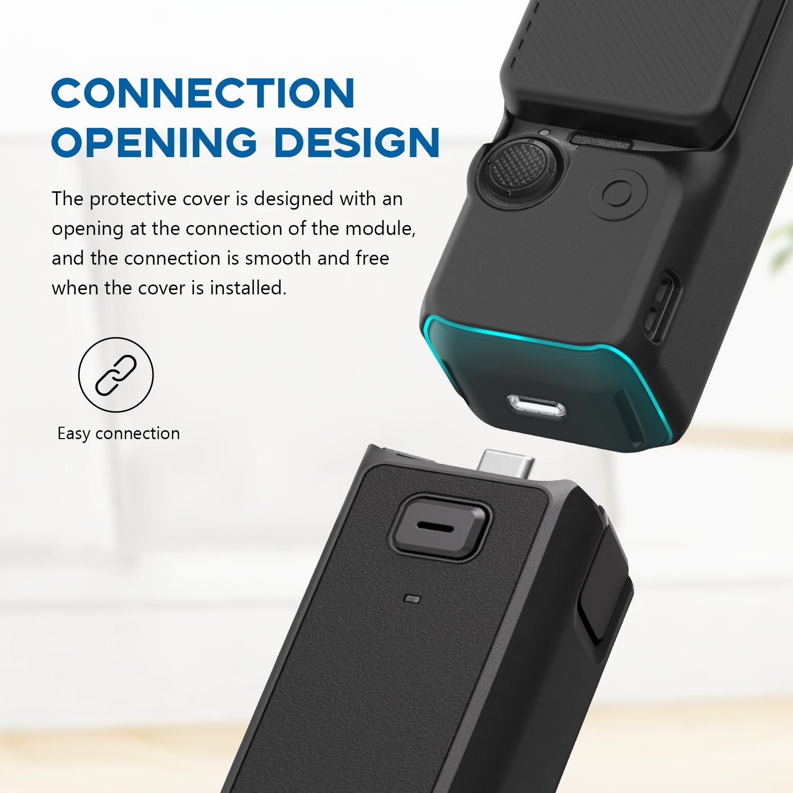 For DJI OSMO Pocket 3 PULUZ  2 in 1 Silicone Cover Case Set with Strap (Black)