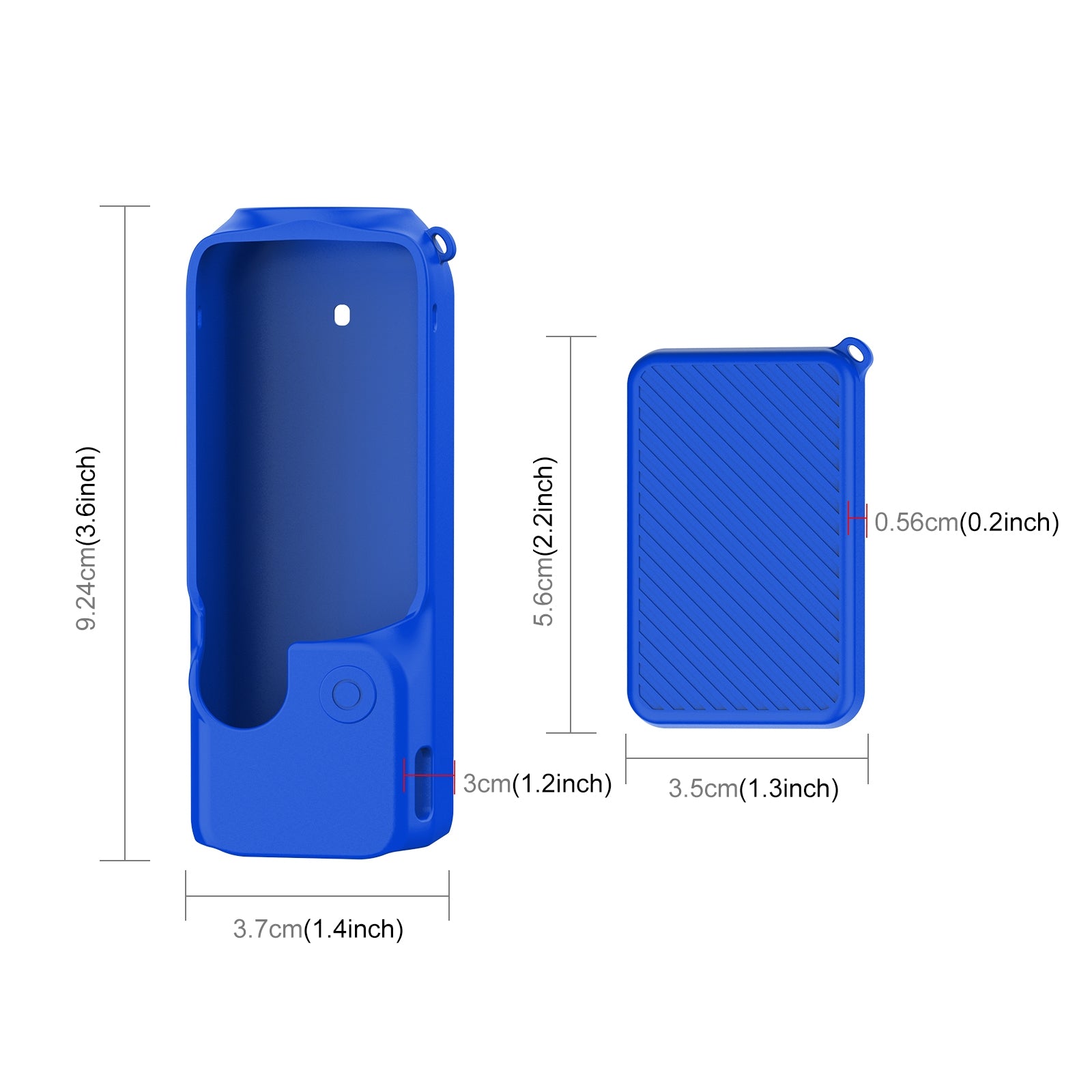 For DJI OSMO Pocket 3 PULUZ  2 in 1 Silicone Cover Case Set with Strap (Blue)