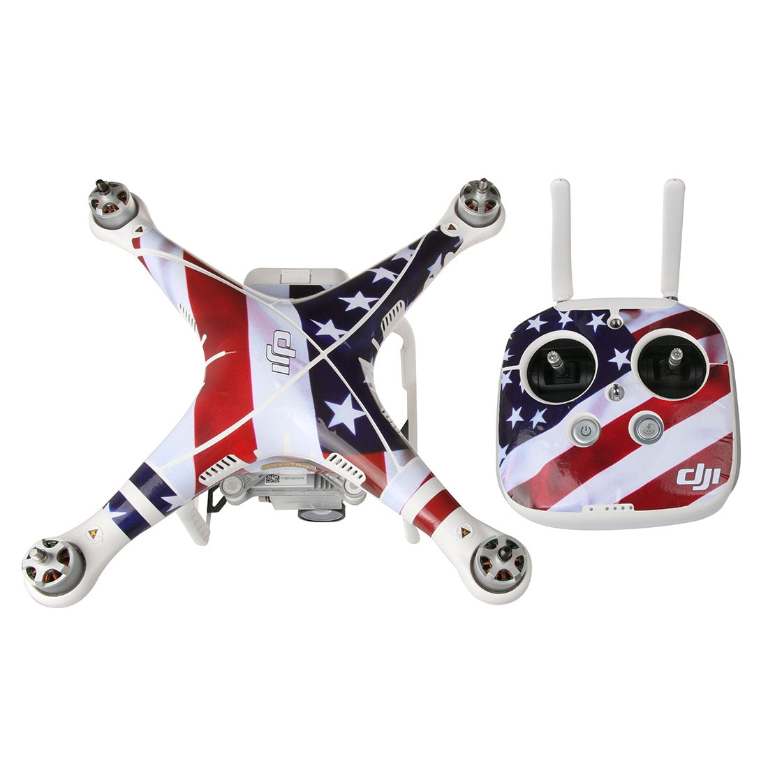 4D Imitation Carbon Fiber PVC Water Resistance Sticker Kit for DJI Phantom 3 Quadcopter & Remote Controller & Battery(US Flag Pattern)