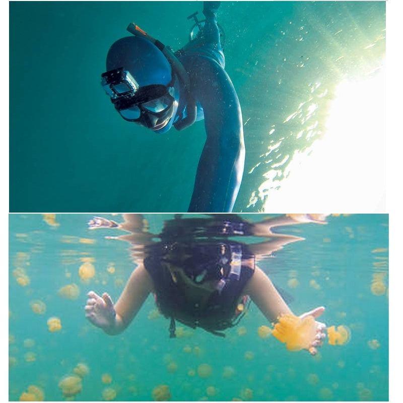Water Sports Diving Equipment Diving Mask Swimming Glasses for GoPro, Insta360, DJI and Other Action Cameras(Black)