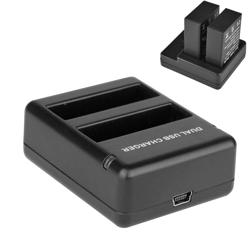 USB Dual Battery Travel Charger for GoPro HERO4 (AHDBT-401)(Black)