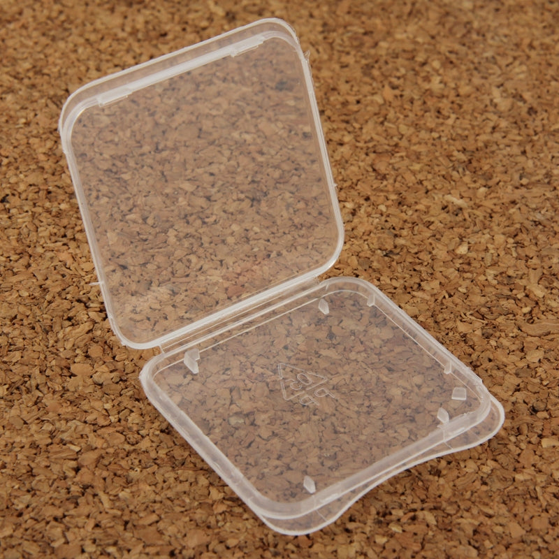 100Pcs Transparent Plastic Storage Card Box for MS Duo Card, SD Card