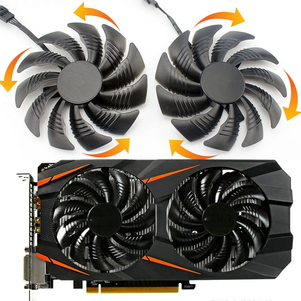 1 Pair 88MM 4 Pin Computer Graphics Card Cooling Fan For Gigabyte GeForce GTX1060 1070 GTX1050ti GTX960 RX570 RX470