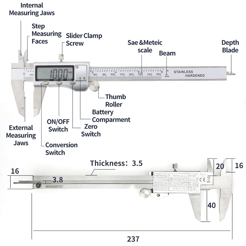 0-150mm LCD Digital Calipers Electronic Digital Vernier Caliper