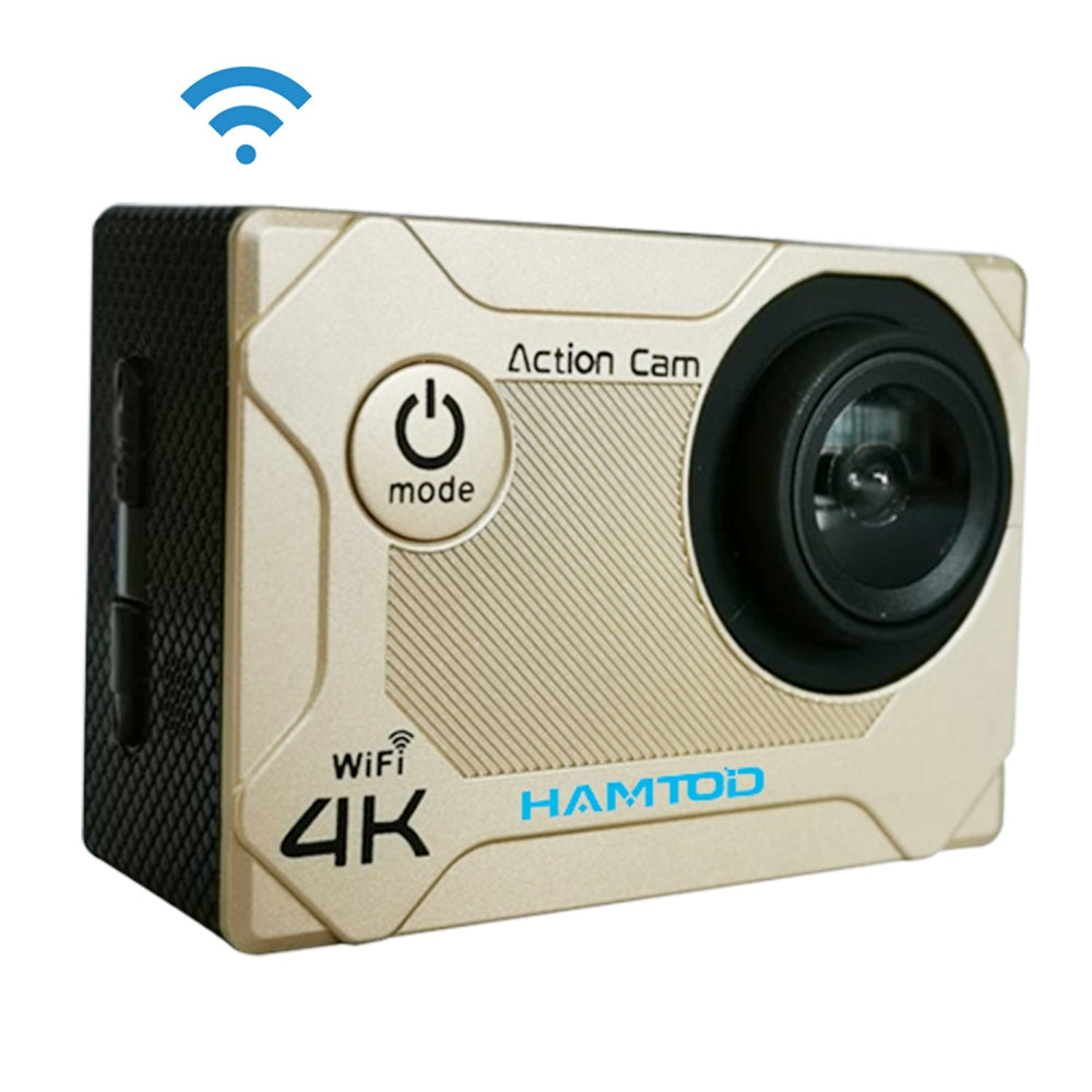 HAMTOD S9 UHD 4K WiFi Sport Camera with Waterproof Case, Generalplus 4247, 2.0 inch LCD Screen, 170 Degree Wide Angle Lens (Gold)