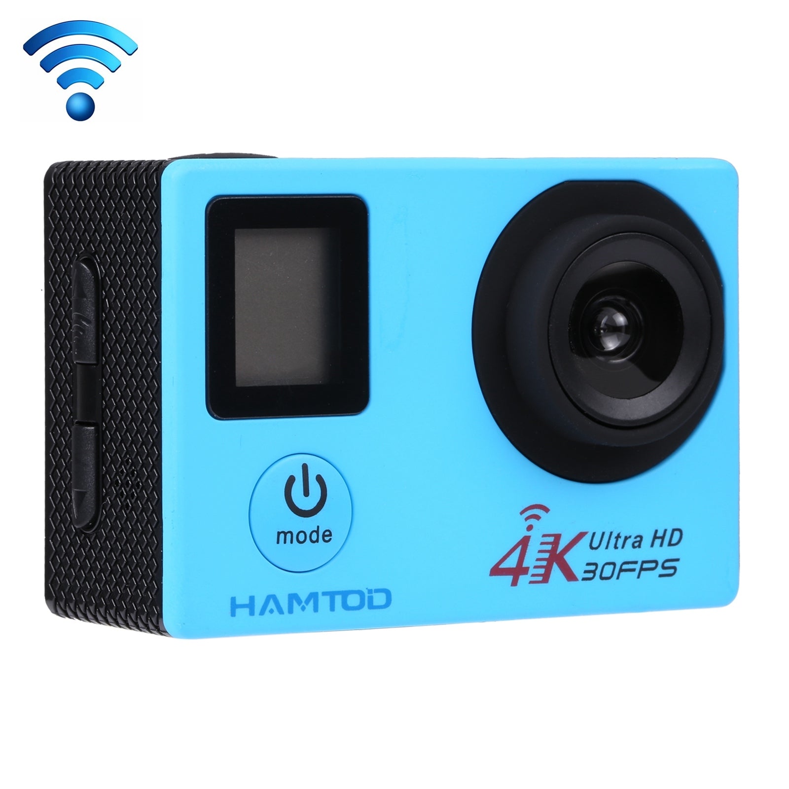 HAMTOD H12 UHD 4K WiFi Sport Camera with Waterproof Case, Generalplus 4247, 0.66 inch + 2.0 inch LCD Screen, 170 Degree Wide Angle Lens (Blue)