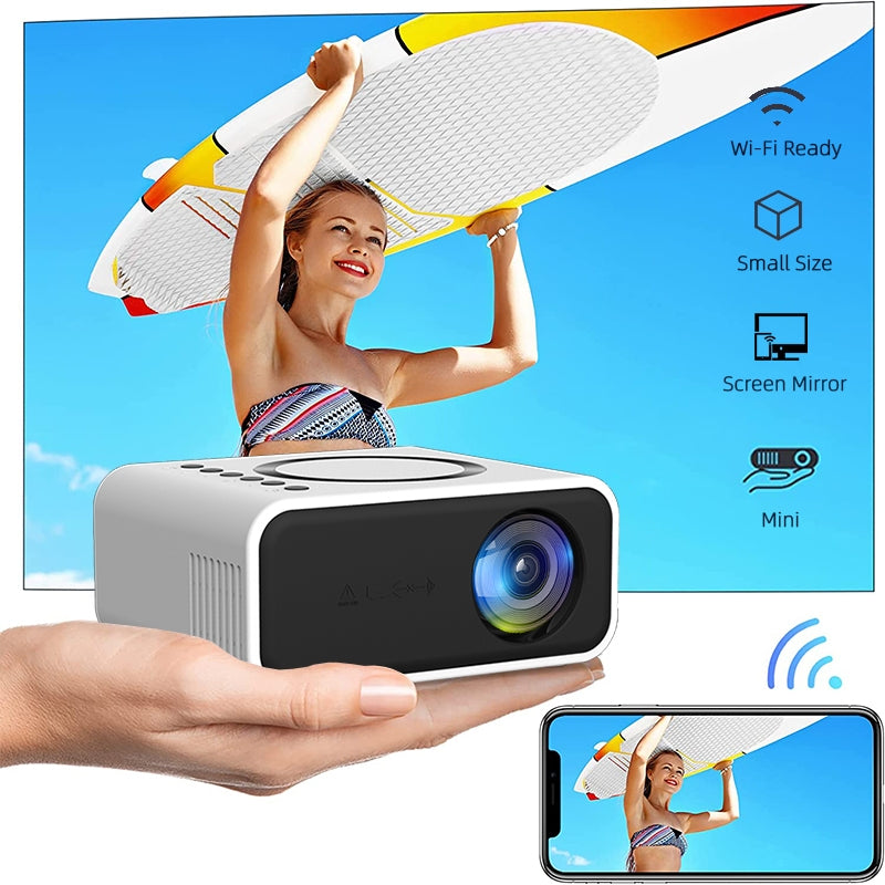 YT300 Home Multimedia Mini Remote Projector Support Mobile Phone(US Plug White)