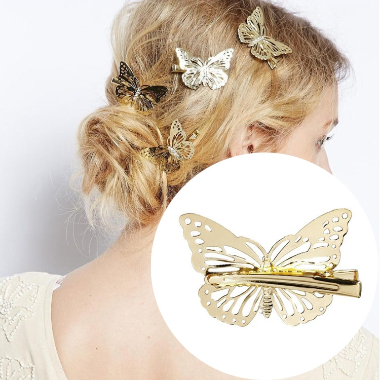 Hollow Butterfly Hair Clips For Girls Retro Hairpins Fashion Hair Accessories(Gold)