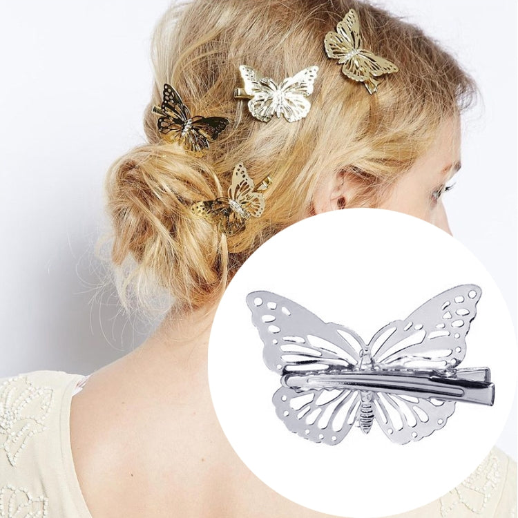 Hollow Butterfly Hair Clips For Girls Retro Hairpins Fashion Hair Accessories(silver)