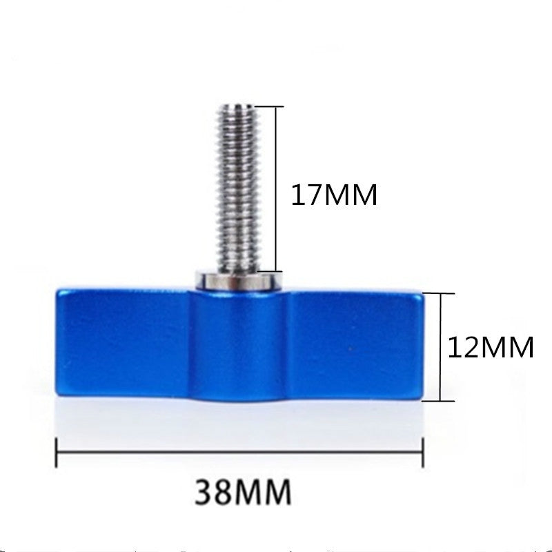 10PCS T-shaped Screw Multi-directional Adjustment Hand Screw Aluminum Alloy Handle Screw, Specification:M5(Blue)