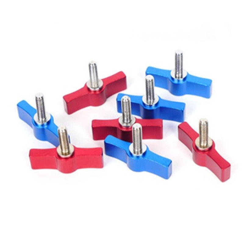 10PCS T-shaped Screw Multi-directional Adjustment Hand Screw Aluminum Alloy Handle Screw, Specification:M5(Blue)