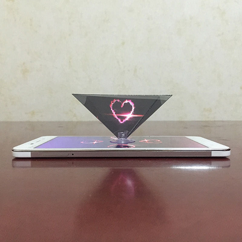 10 PCS 3D Pyramid Magic Projection Mobile Phone Simple Holographic Projection Film