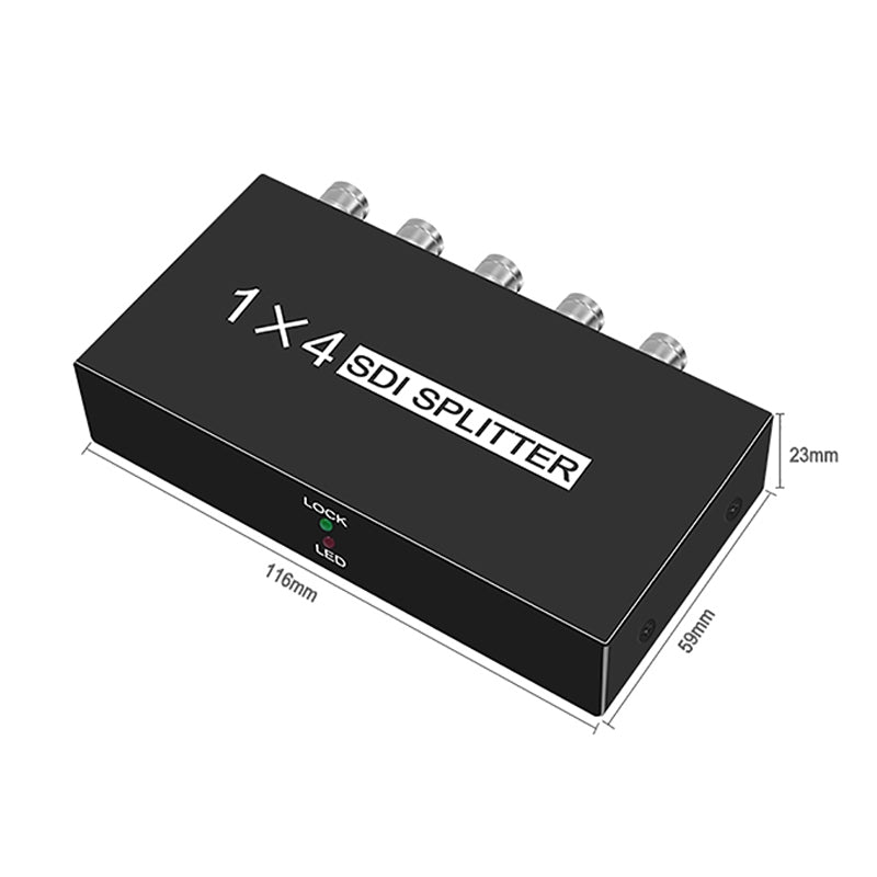 1 In 4 Out SD-SDI / HD-SDI / 3G-SDI Distribution Amplifier Video SDI Splitter(EU Plug)