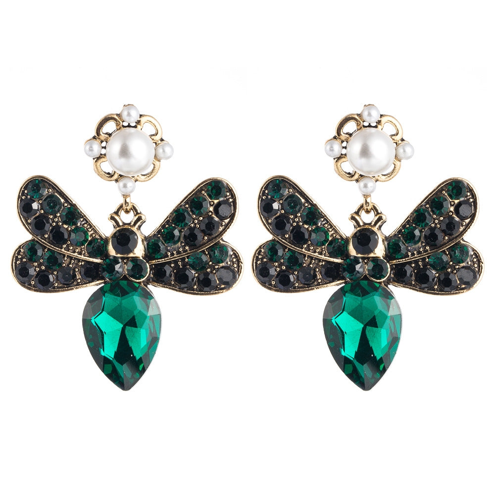 1 Pair Boho Butterfly Exaggerated Earrings(Green)