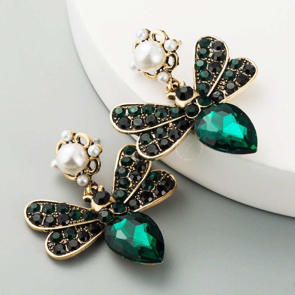 1 Pair Boho Butterfly Exaggerated Earrings(Green)