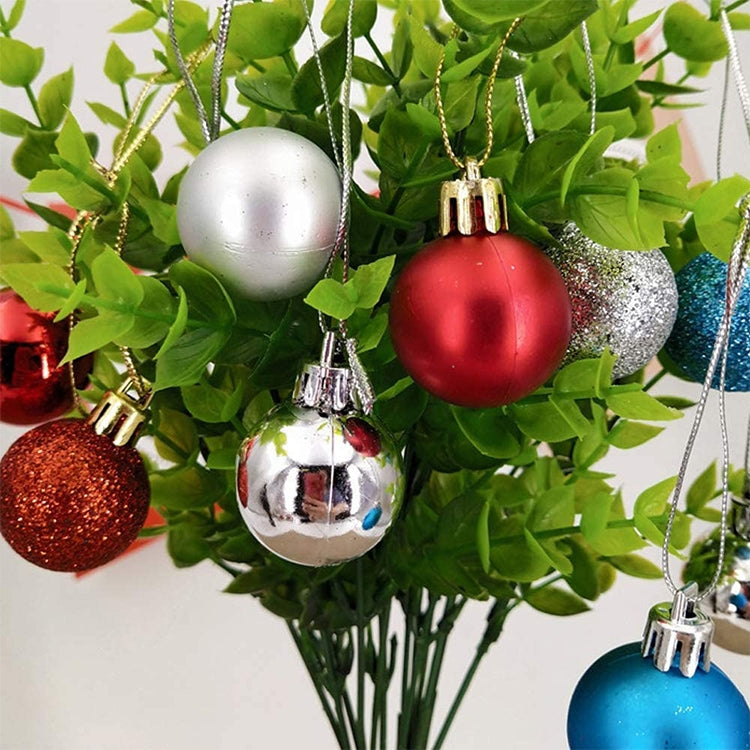 1 Box 3cm Home Christmas Tree Decor Ball Bauble Hanging Xmas Party Ornament Decorations(green)