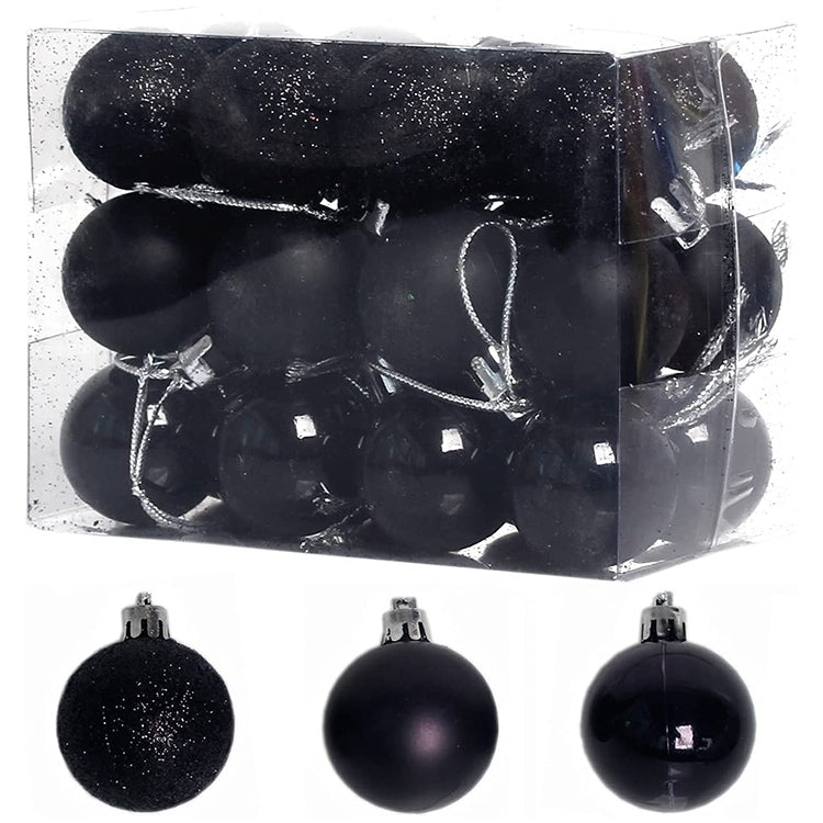 1 Box 3cm Home Christmas Tree Decor Ball Bauble Hanging Xmas Party Ornament Decorations(black)