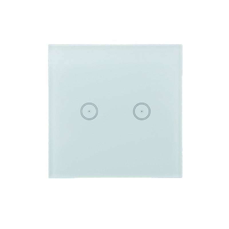 Wifi Wall Touch Panel Switch Voice Control Mobile Phone Remote Control, Model: White 2 Gang (Zero Firewire Wifi)