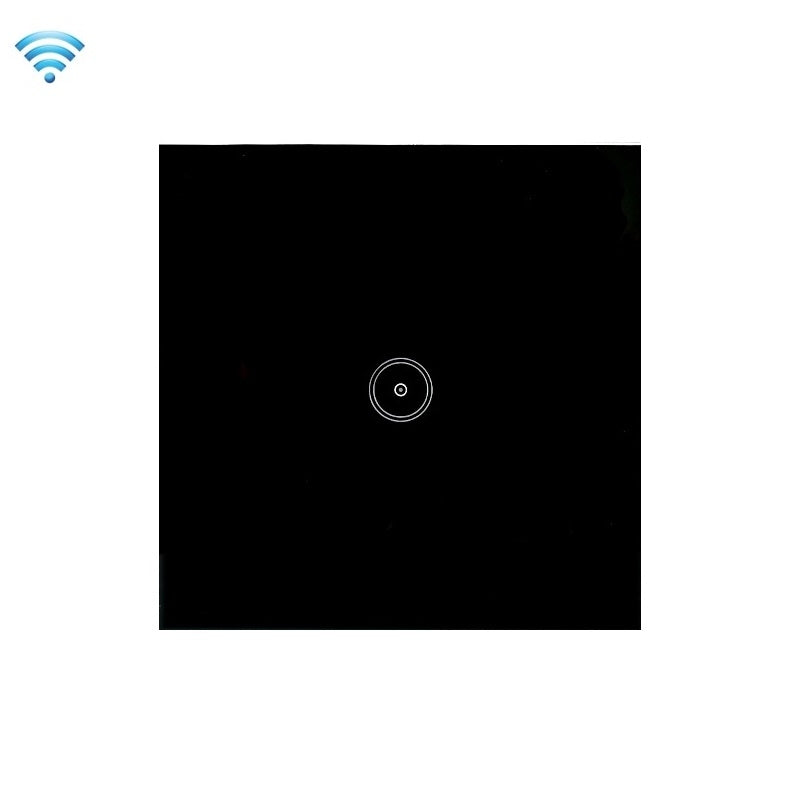 Wifi Wall Touch Panel Switch Voice Control Mobile Phone Remote Control, Model: Black 1 Gang (Single Firewire Zigbee)