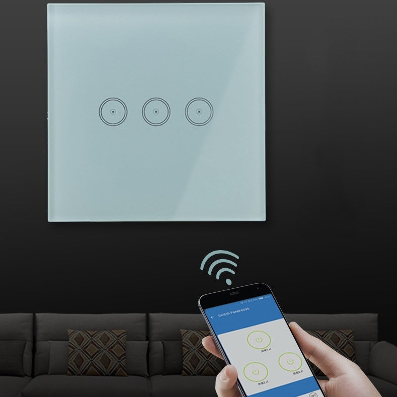 Wifi Wall Touch Panel Switch Voice Control Mobile Phone Remote Control, Model: White 1 Gang (Zero Firewire Zigbee)