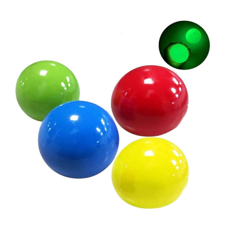 12g/4.5cm Filler 10 PCS Targetball Decompression Vent Ball Parent-Child Interactive Children Toys Luminous Top Sticky Wall Sticky Ball,Random Color Delivery