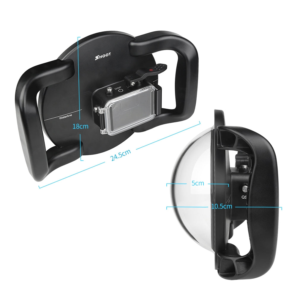 XTGP546 Dome Port Underwater Diving Camera Lens Transparent Cover Housing Case with Handle Trigger For DJI Osmo Action