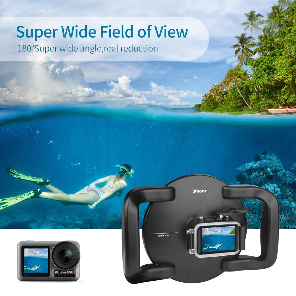 XTGP546 Dome Port Underwater Diving Camera Lens Transparent Cover Housing Case with Handle Trigger For DJI Osmo Action