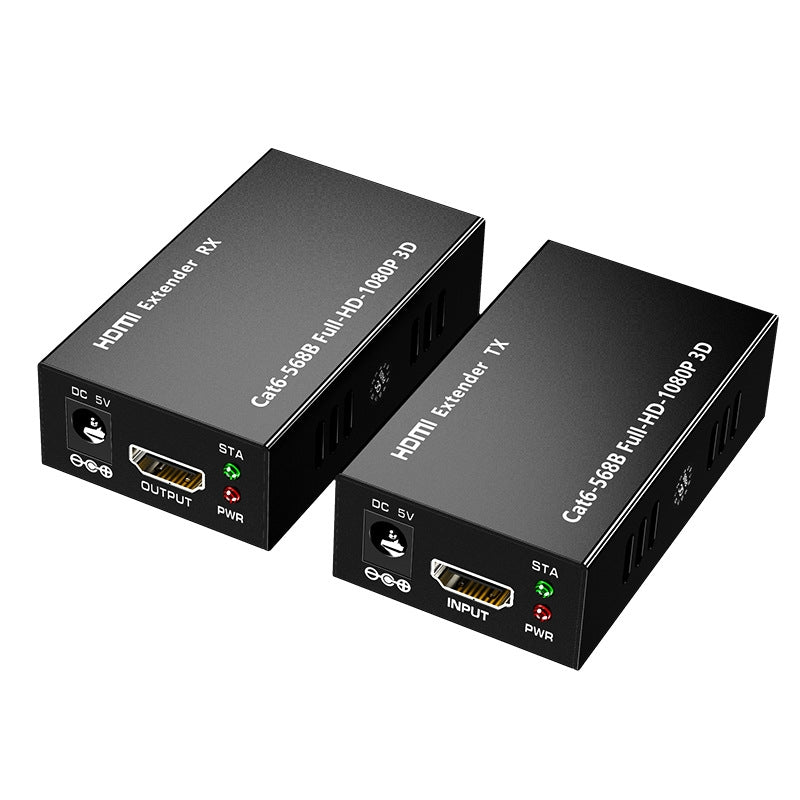 1 Pair HW-YD60 HDMI Extender 1080P Signal Amplifier, Effective Distance: 60m, EU Plug(Black)