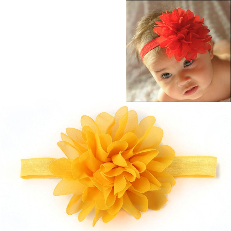 Baby Girl Elastic Hairband Children Hair Wear Flower Headband(Yellow)