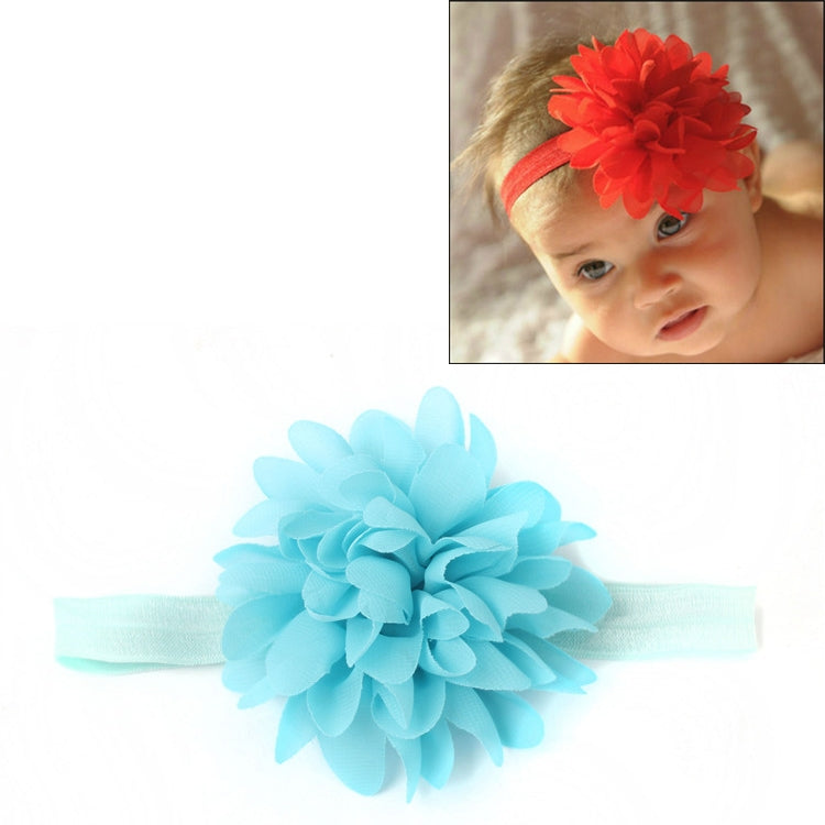 Baby Girl Elastic Hairband Children Hair Wear Flower Headband(Blue)