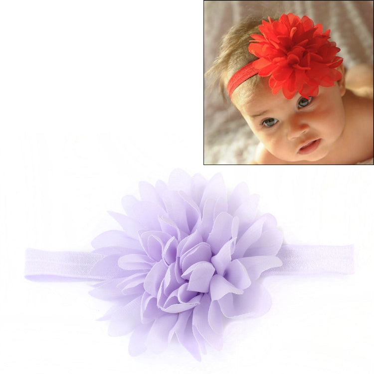 Baby Girl Elastic Hairband Children Hair Wear Flower Headband(Light Purple)