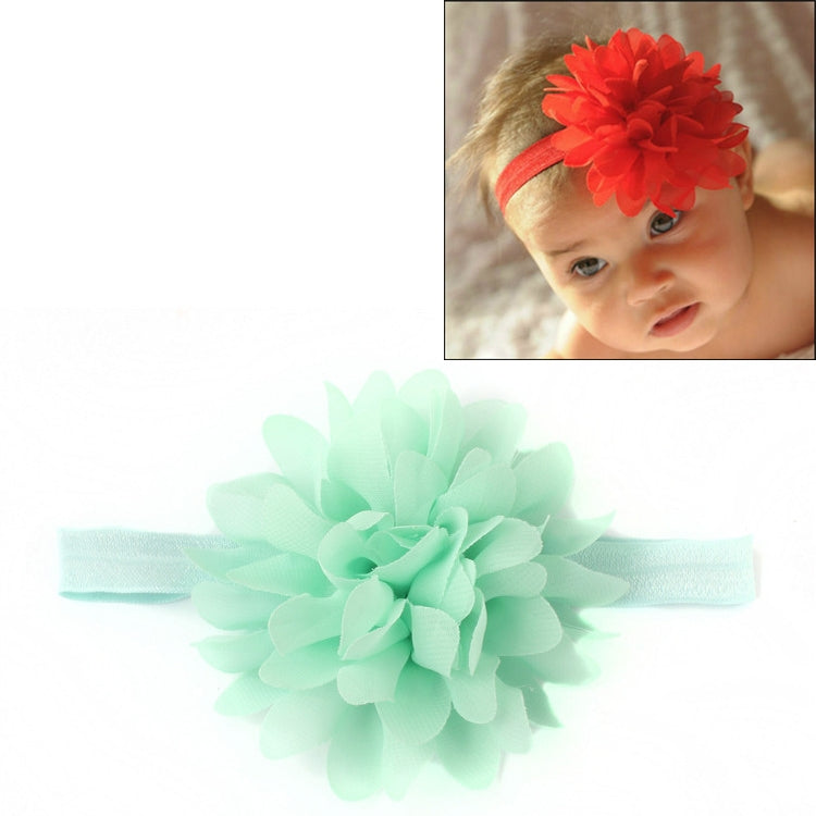 Baby Girl Elastic Hairband Children Hair Wear Flower Headband(Light Blue)